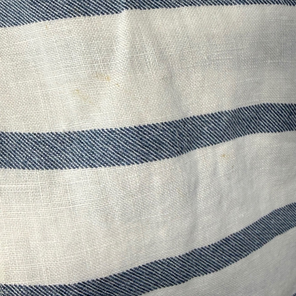 Viola Borghi Linen Tunic Women S Blue White Stripe Made in Italy Coastal Travel - Picture 3 of 10